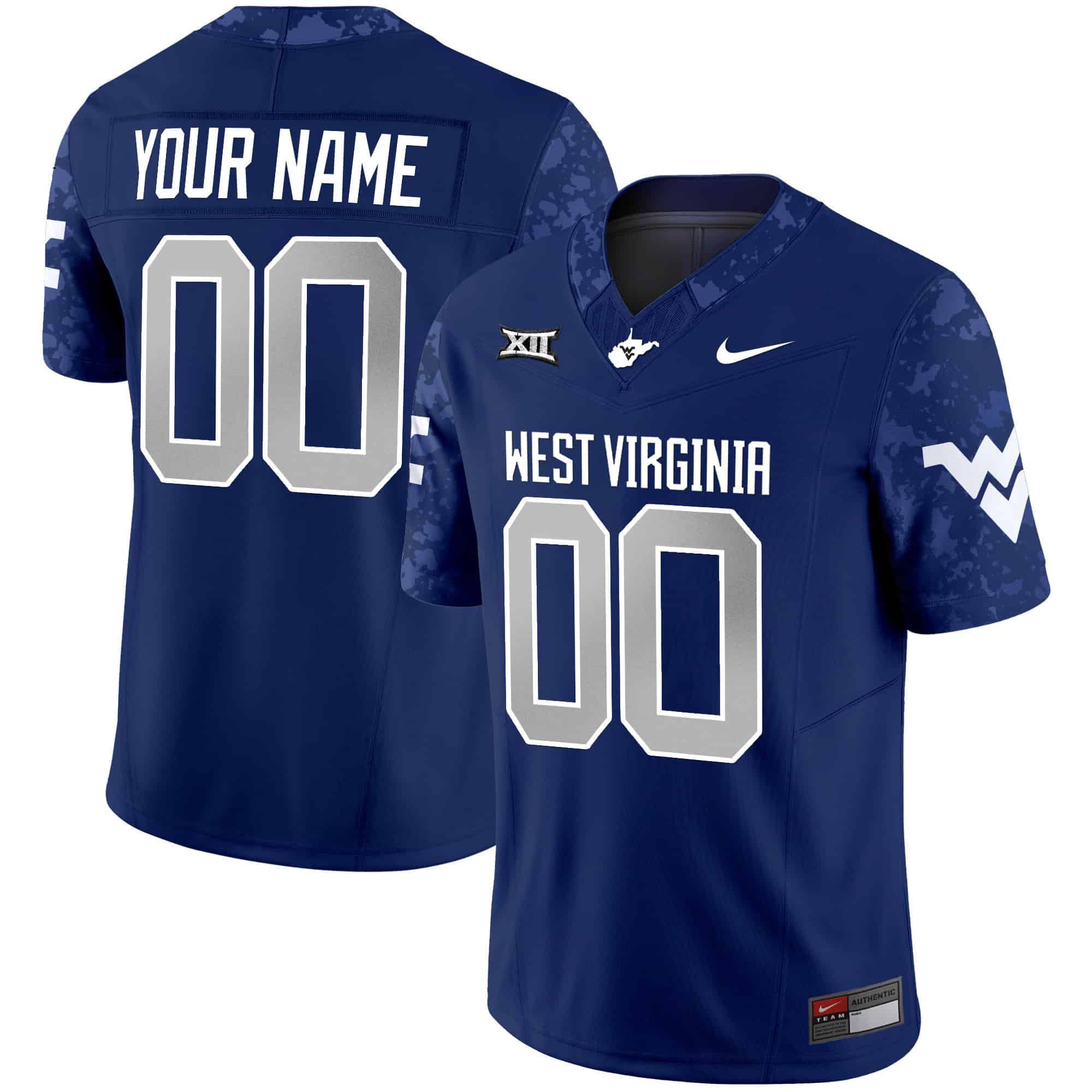 Men West Virginia Mountaineers Blue 2024 Nike Vapor Limited Custom NCAA Jersey->customized nfl jersey->Custom Jersey
